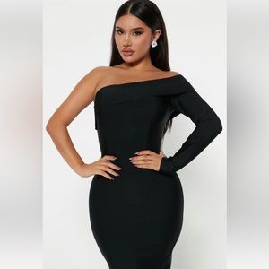 Elegant Black Bandage Dress